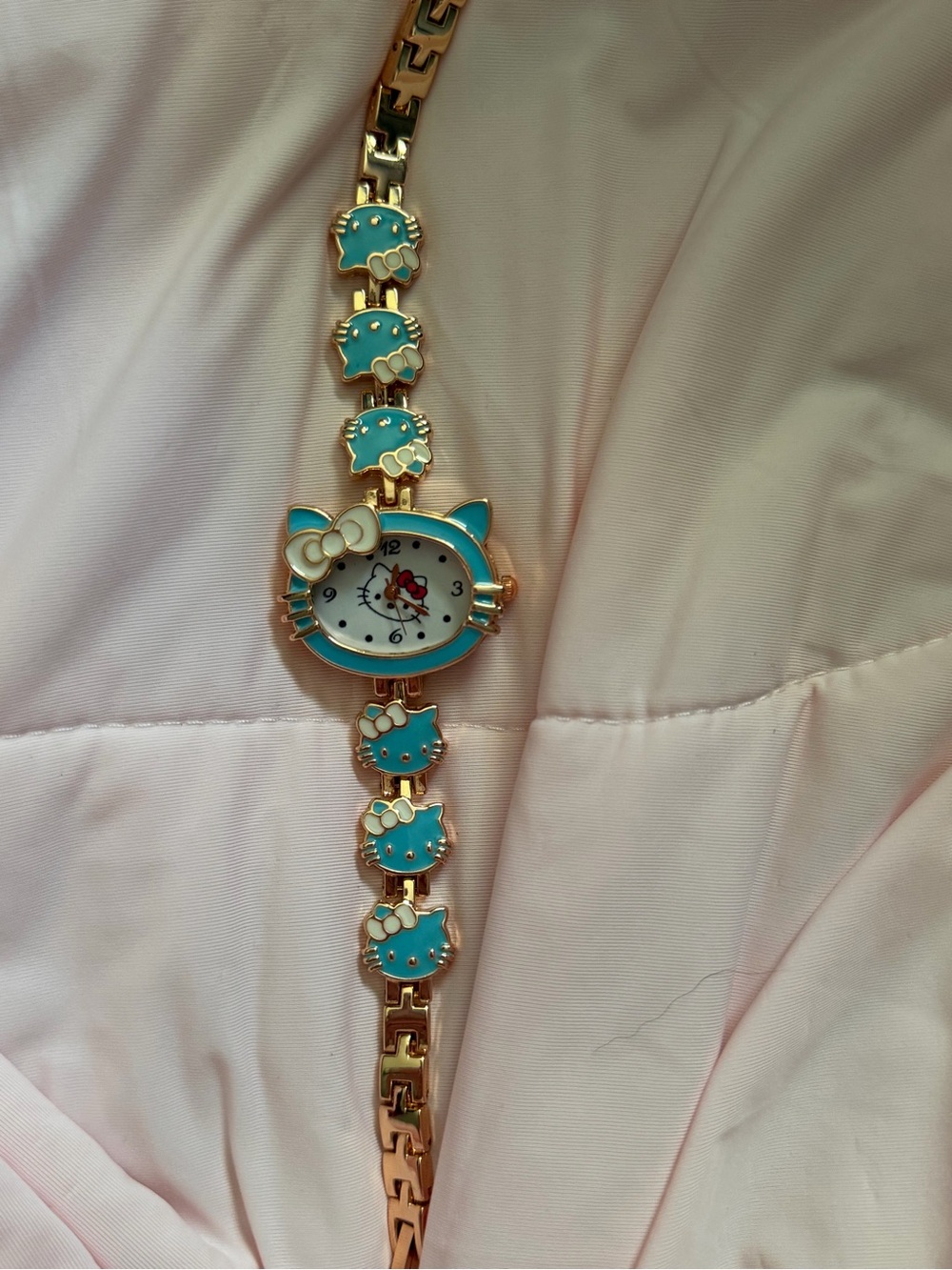 Hello Kitty Bracelet Watch in Turquoise and Gold